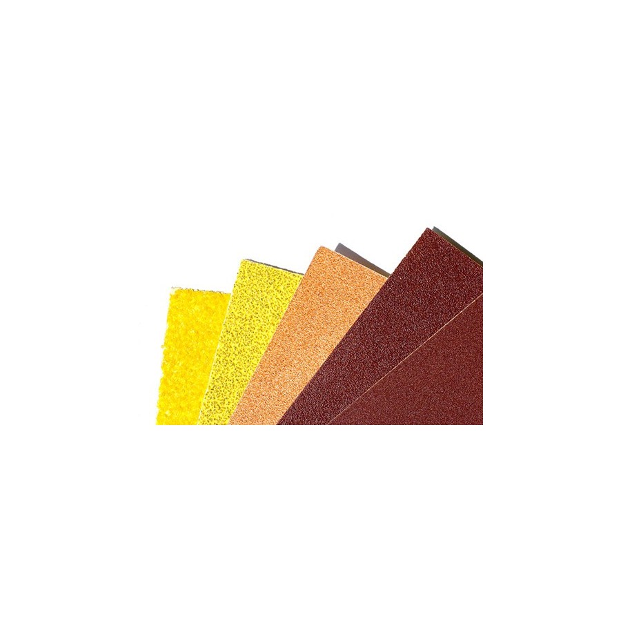 Papier abrasif non percé - grain de 40 à 120 - 115x280mm - pour bois - très  souple